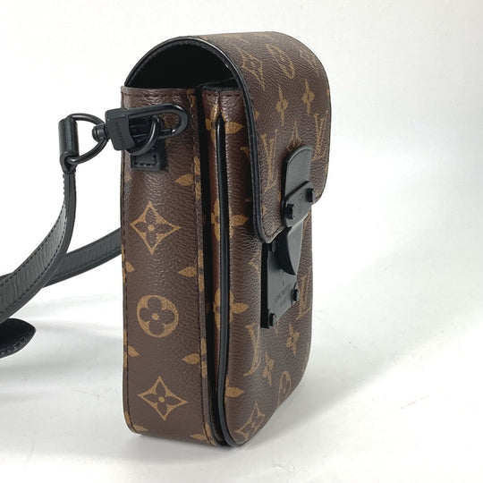 LOUIS VUITTON Shoulder Bag M81522 Monogram canvas Brown Monogram S Lock Vertical Wearable Wallet mens Used Authentic