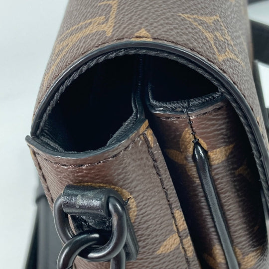 LOUIS VUITTON Shoulder Bag M81522 Monogram canvas Brown Monogram S Lock Vertical Wearable Wallet mens Used Authentic