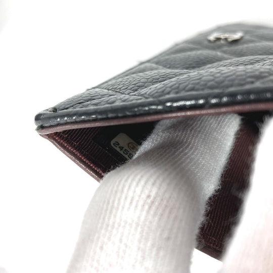 CHANEL Long Wallet Purse Caviar skin black Long wallet CC COCO Mark Matelasse Quilting Women Used Authentic