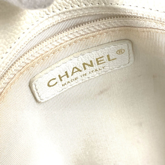 CHANEL Tote Bag Caviar skin White type Executive Tote Women Used Authentic