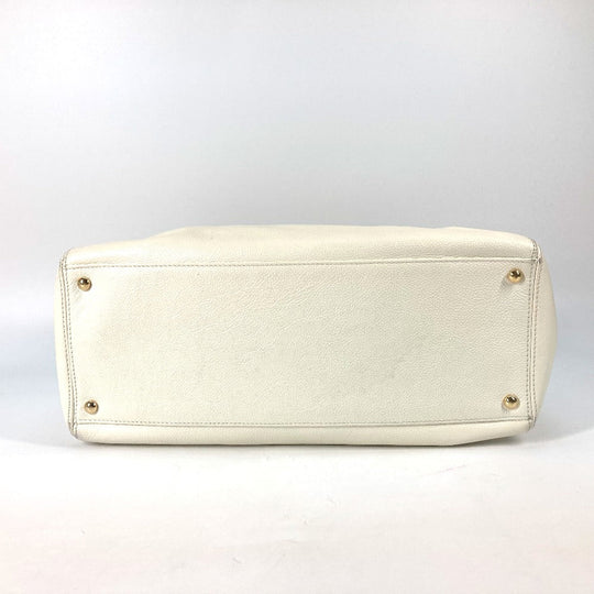CHANEL Tote Bag Caviar skin White type Executive Tote Women Used Authentic