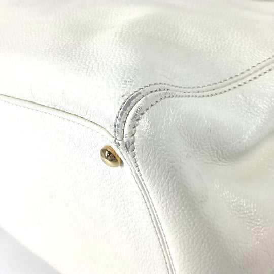 CHANEL Tote Bag Caviar skin White type Executive Tote Women Used Authentic