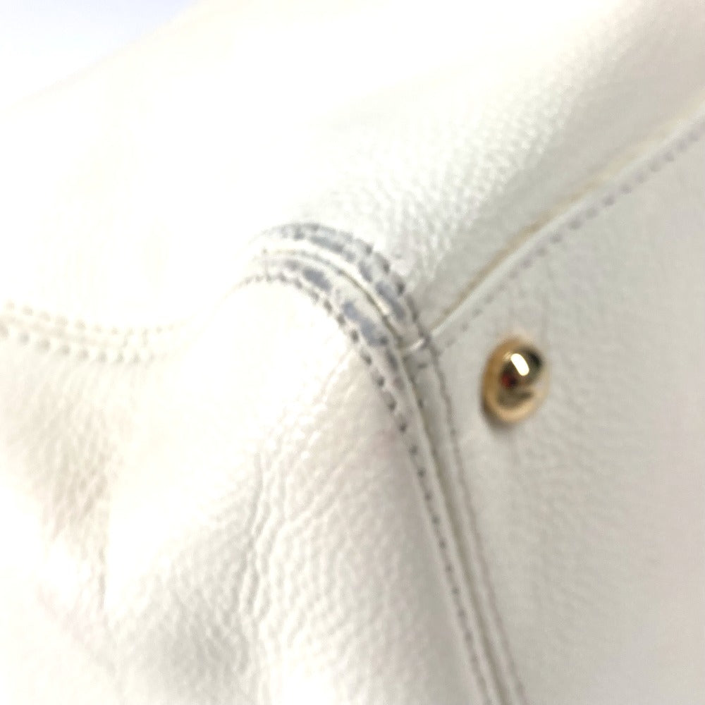CHANEL Tote Bag Caviar skin White type Executive Tote Women Used Authentic