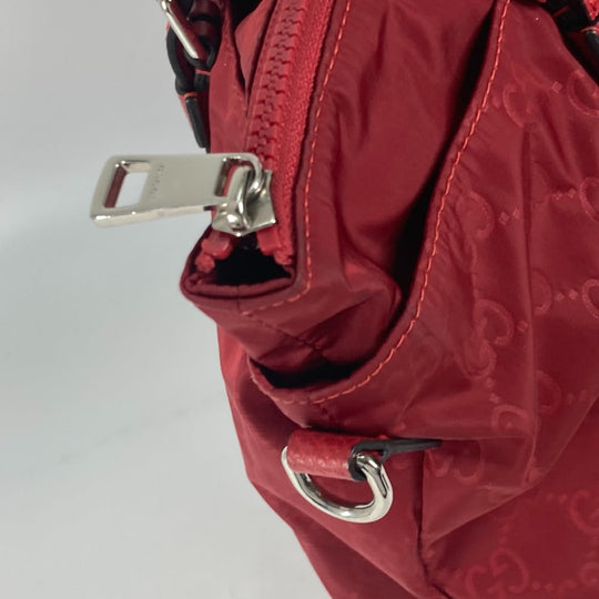 GUCCI Tote Bag 510333 Nylon, Leather Red GG Women Used Authentic