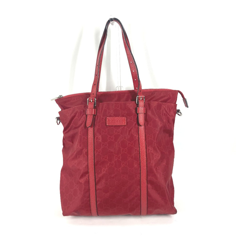 GUCCI Tote Bag 510333 Nylon, Leather Red GG Women Used Authentic