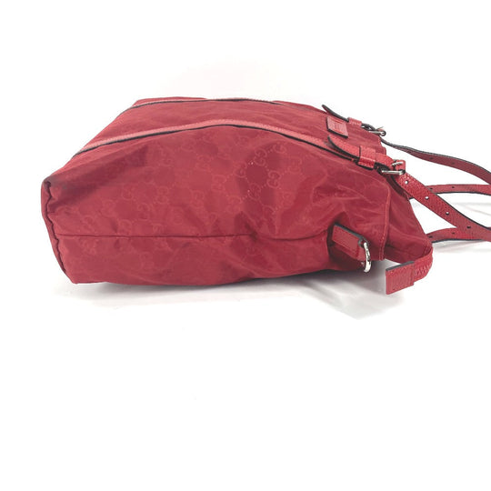 GUCCI Tote Bag 510333 Nylon, Leather Red GG Women Used Authentic