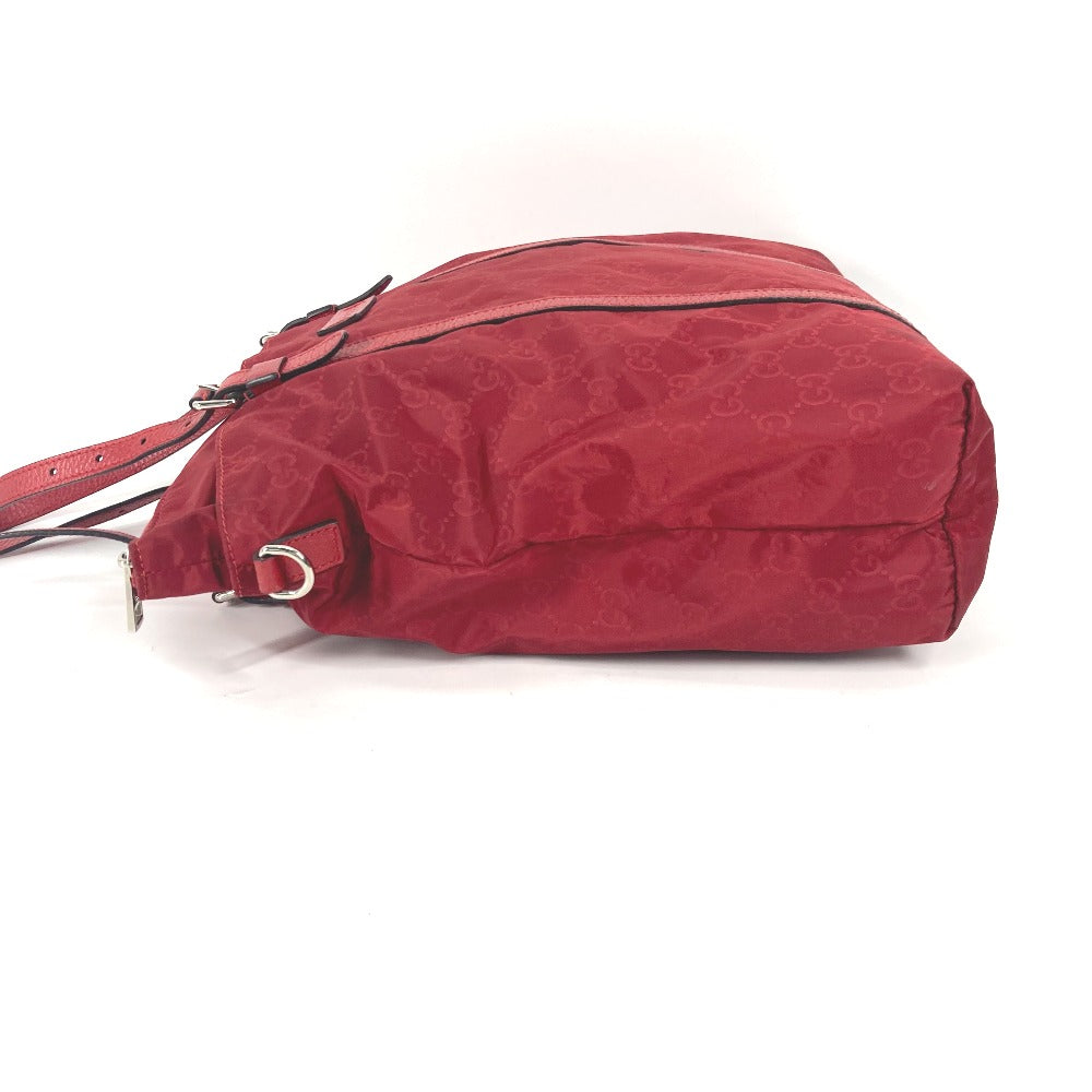 GUCCI Tote Bag 510333 Nylon, Leather Red GG Women Used Authentic