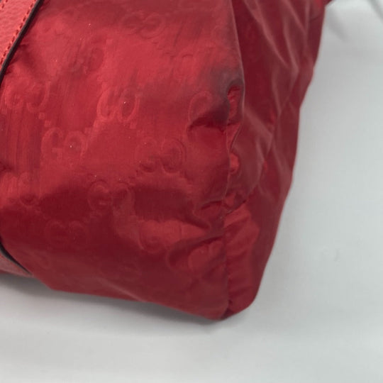 GUCCI Tote Bag 510333 Nylon, Leather Red GG Women Used Authentic