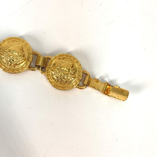 VERSACE bracelet metal gold Medusa Women Used Authentic