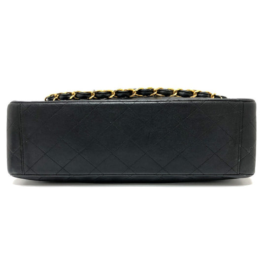 CHANEL Shoulder Bag leather black WChain Deca Trasse 34 Women Used Authentic