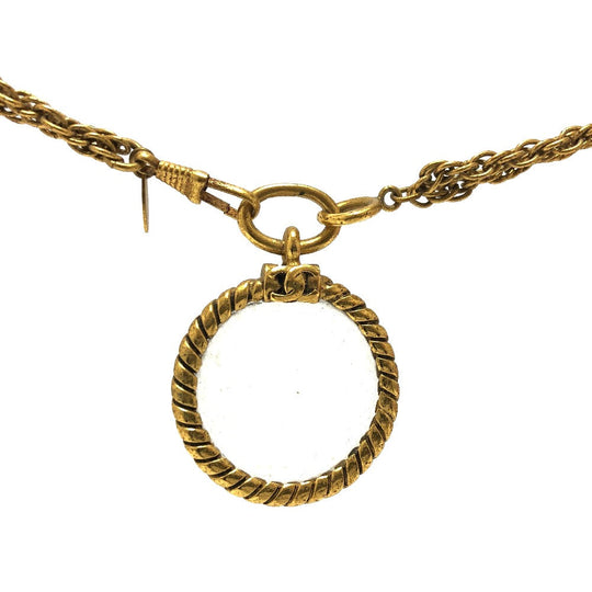 CHANEL Necklace metal gold vintage Loupe Women Used Authentic