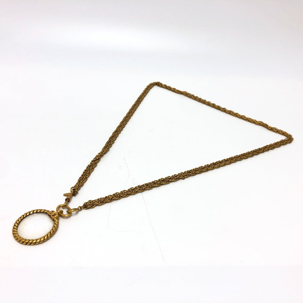CHANEL Necklace metal gold vintage Loupe Women Used Authentic