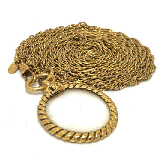 CHANEL Necklace metal gold vintage Loupe Women Used Authentic