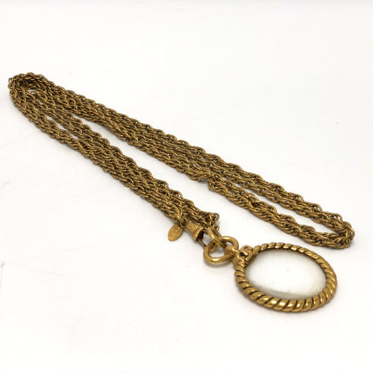 CHANEL Necklace metal gold vintage Loupe Women Used Authentic