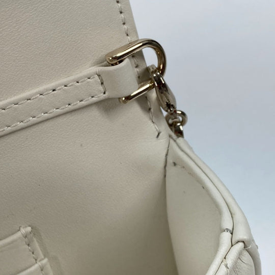 Dior Shoulder Bag S0977ONMJ lambskin white Crossbody Chain Bag Lady Dior Phone Pouch Women Used Authentic