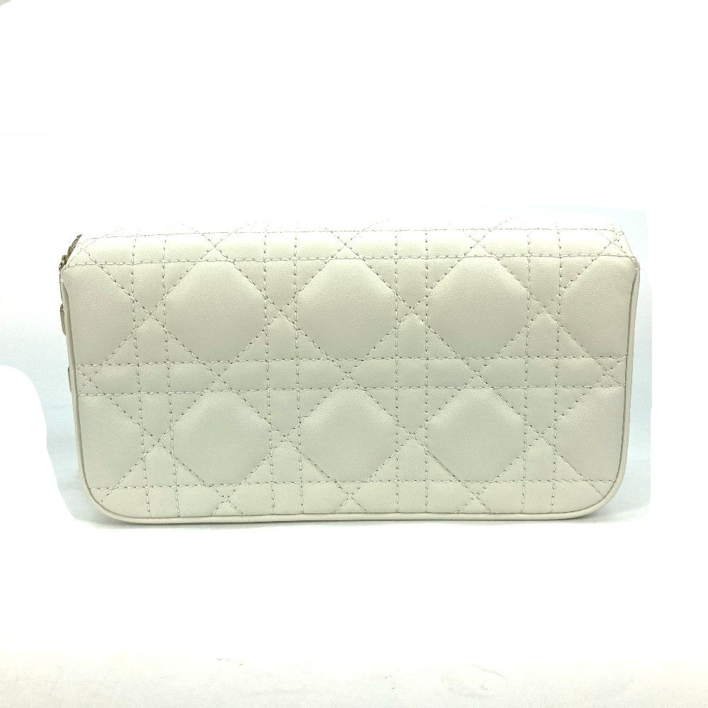 Dior Shoulder Bag S0977ONMJ lambskin white Crossbody Chain Bag Lady Dior Phone Pouch Women Used Authentic