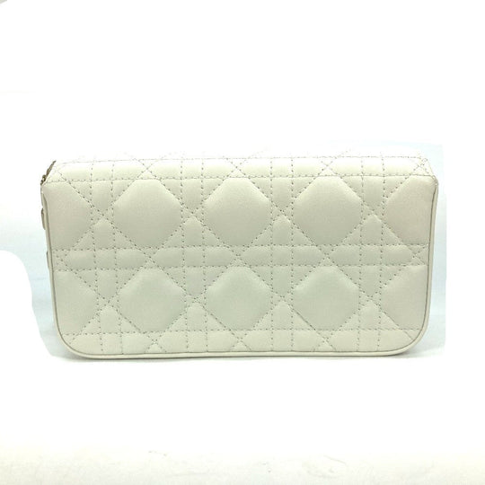 Dior Shoulder Bag S0977ONMJ lambskin white Crossbody Chain Bag Lady Dior Phone Pouch Women Used Authentic
