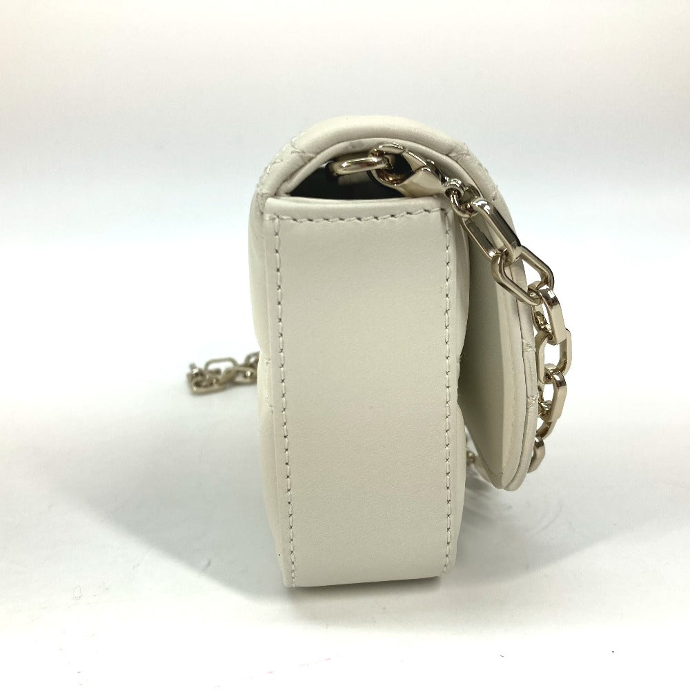 Dior Shoulder Bag S0977ONMJ lambskin white Crossbody Chain Bag Lady Dior Phone Pouch Women Used Authentic