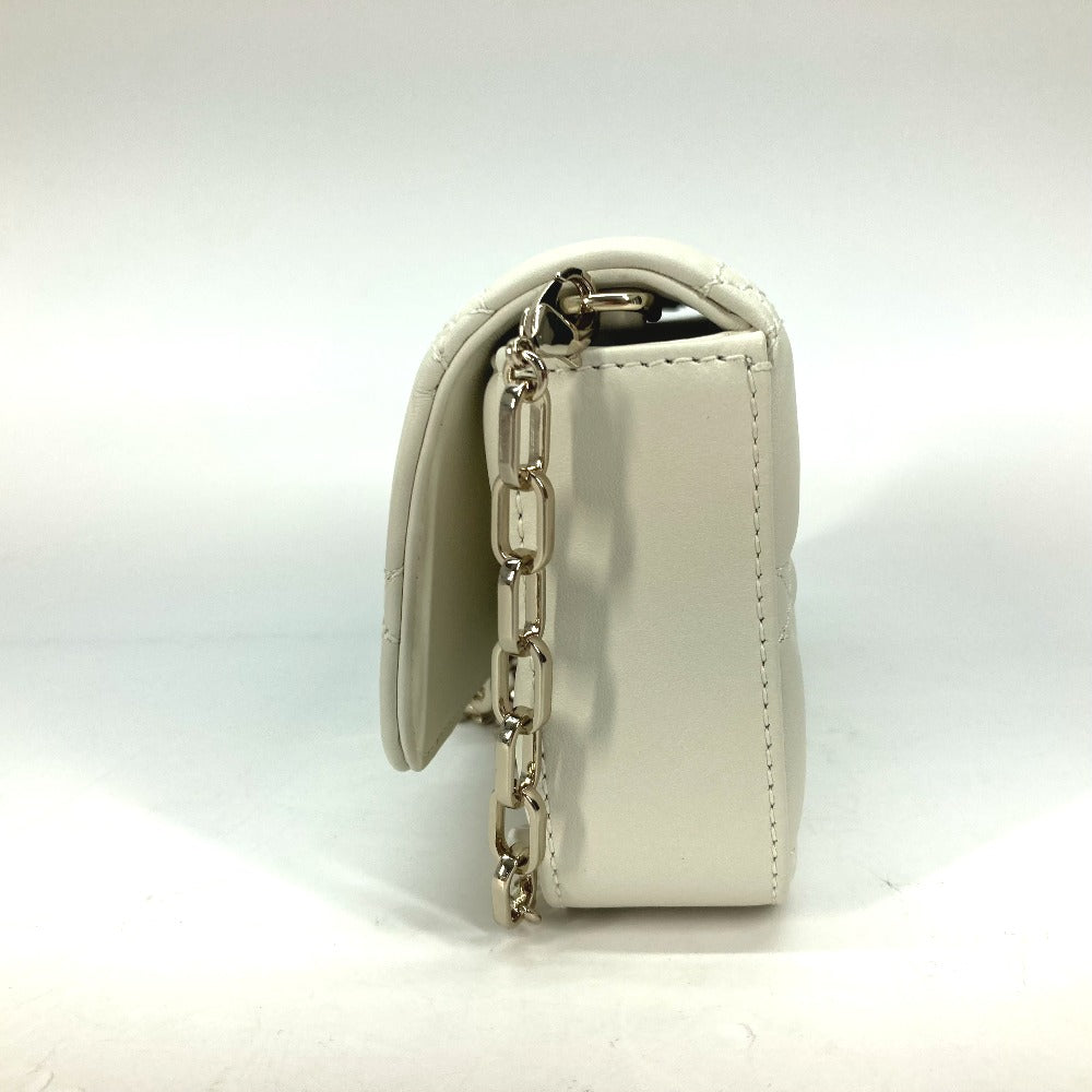 Dior Shoulder Bag S0977ONMJ lambskin white Crossbody Chain Bag Lady Dior Phone Pouch Women Used Authentic