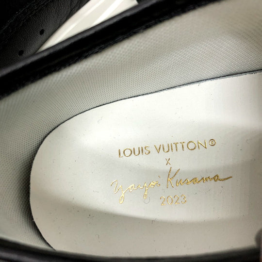 LOUIS VUITTON sneakers leather black Squad Line Studded Women 36.5 Used Authentic