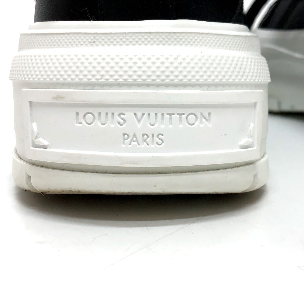 LOUIS VUITTON sneakers leather black Squad Line Studded Women 36.5 Used Authentic