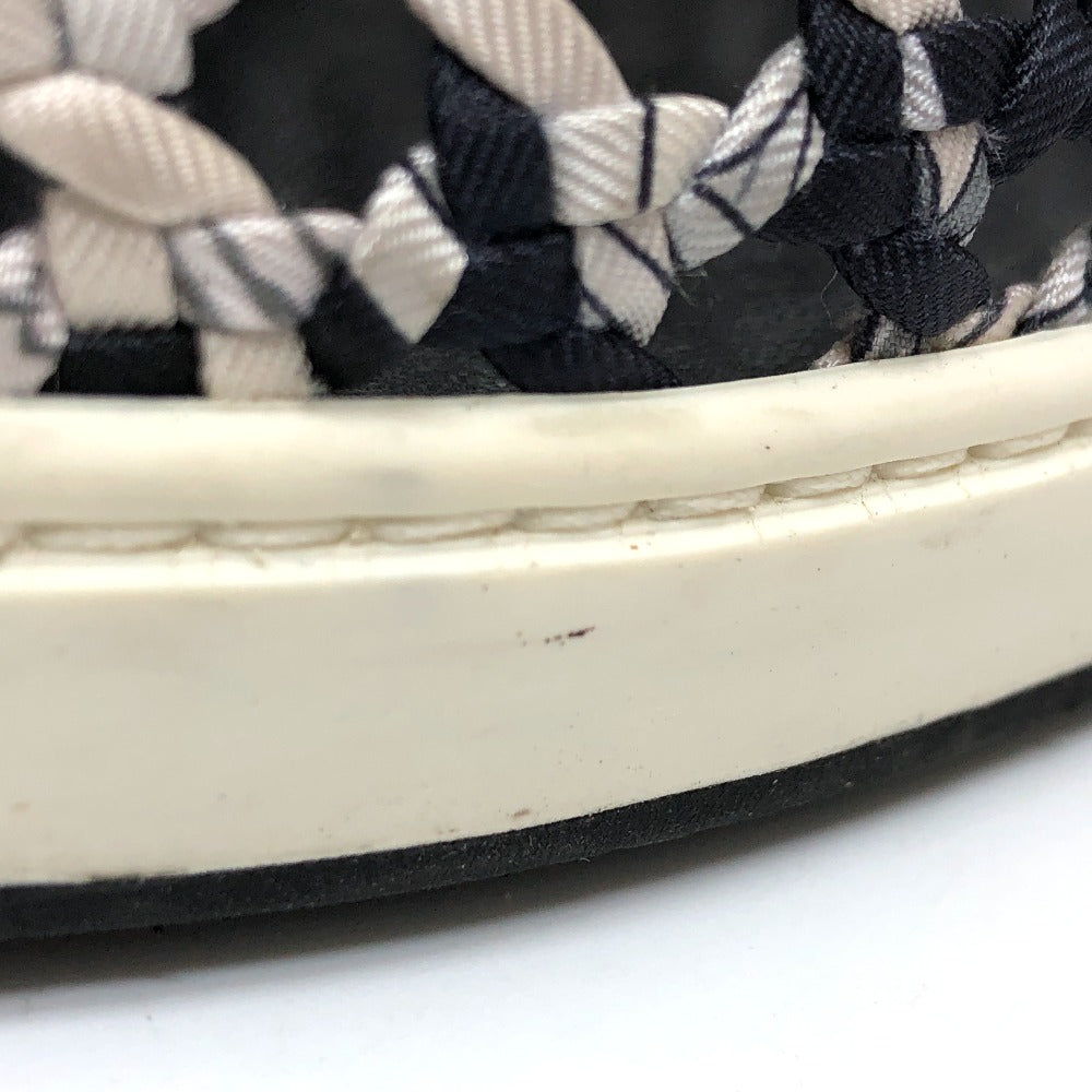 HERMES sneakers Silk, Leather Black type Slip-on Mesh Women 36.5 Used Authentic