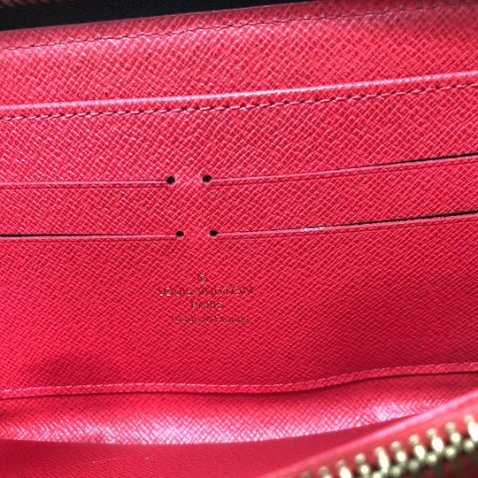 LOUIS VUITTON Long Wallet Purse M61364 Monogram canvas Brown / Red Monogram zippy wallet totem Women Used Authentic