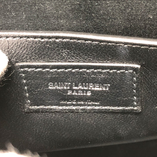 SAINT LAURENT PARIS Shoulder Bag leather black logo unisex(Unisex) Used Authentic