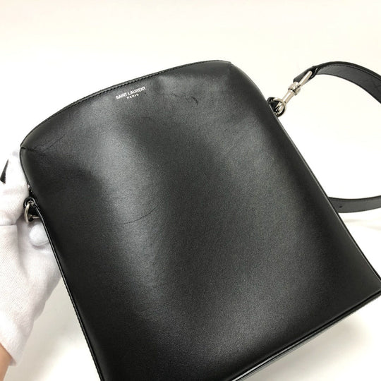 SAINT LAURENT PARIS Shoulder Bag leather black logo unisex(Unisex) Used Authentic