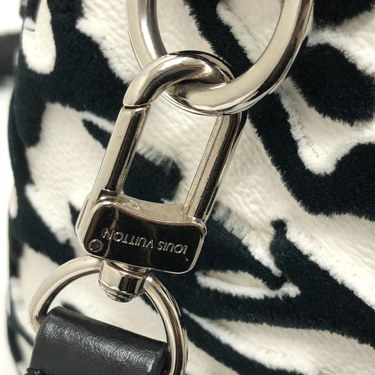 LOUIS VUITTON Boston Duffel bag M45563 leather White x black Tufted Monogram Canvas VxUF Speedy bandouliere 25 Women Used Authentic