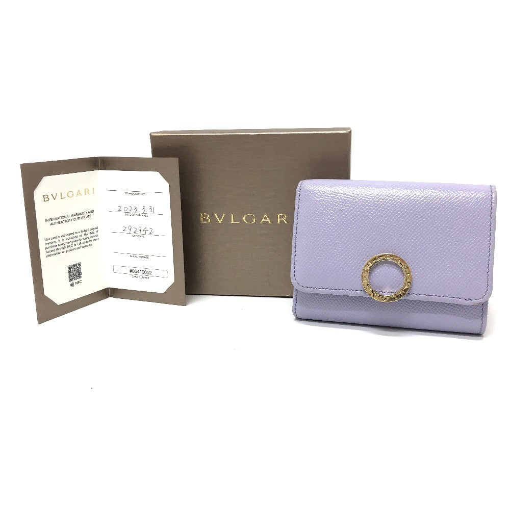 BVLGARI Trifold wallet 289369 leather purple Bulgari Bulgari Women Used Authentic