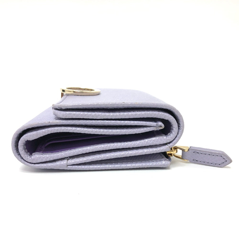 BVLGARI Trifold wallet 289369 leather purple Bulgari Bulgari Women Used Authentic