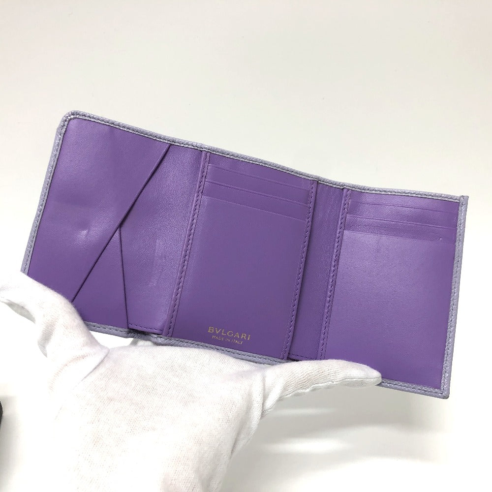 BVLGARI Trifold wallet 289369 leather purple Bulgari Bulgari Women Used Authentic