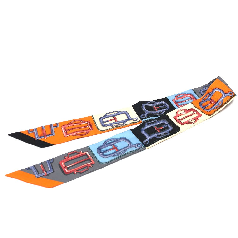 HERMES scarf silk multicolor Attelage Attrage Buckle Women Used Authentic