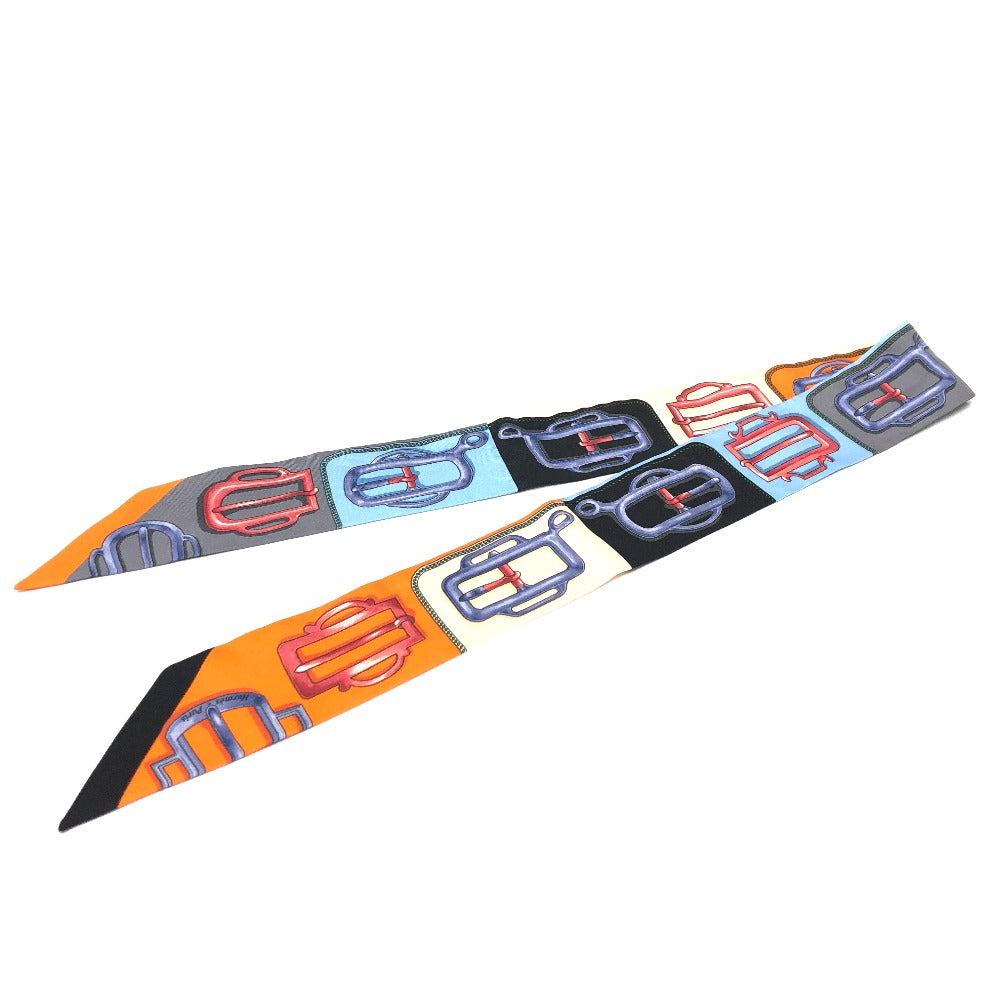 HERMES scarf silk multicolor Attelage Attrage Buckle Women Used Authentic