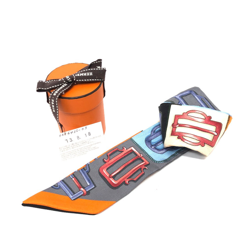 HERMES scarf silk multicolor Attelage Attrage Buckle Women Used Authentic