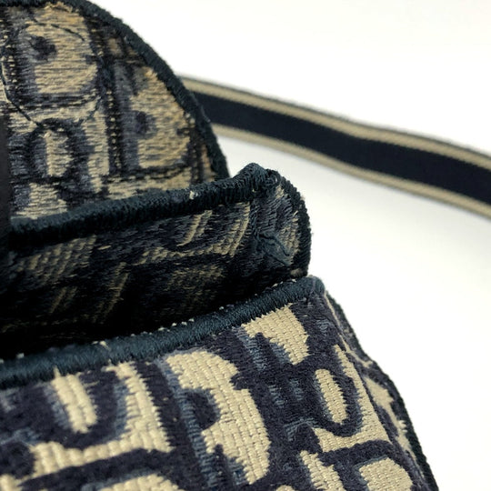 Dior Waist bag S5632CRIW Jacquard Navy saddle Women Used Authentic
