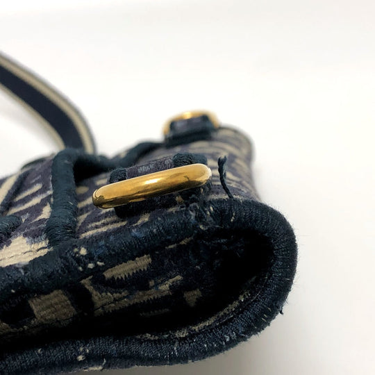 Dior Waist bag S5632CRIW Jacquard Navy saddle Women Used Authentic