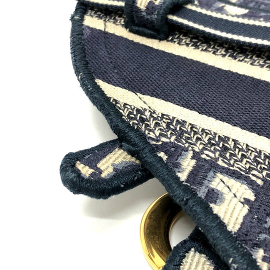 Dior Waist bag S5632CRIW Jacquard Navy saddle Women Used Authentic