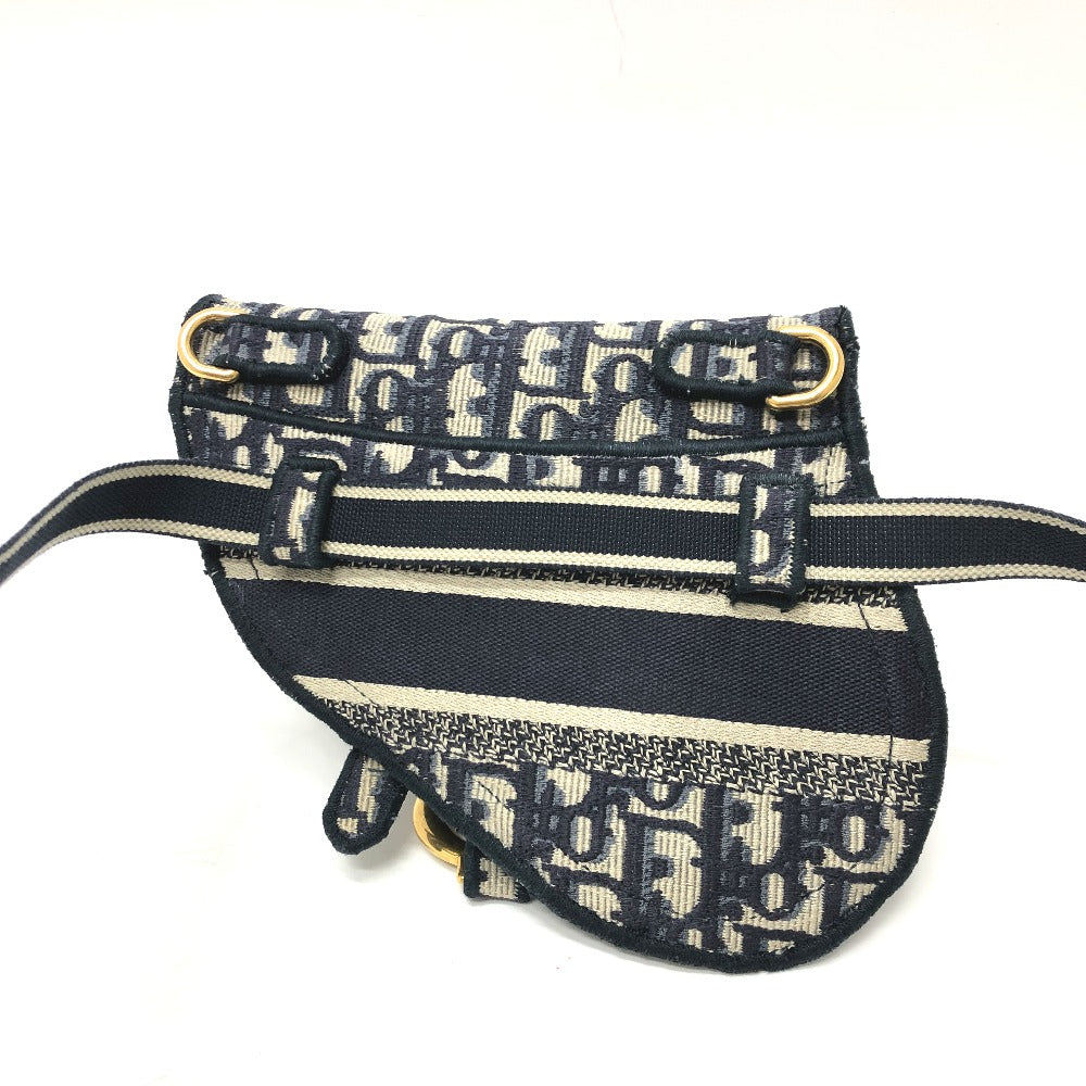 Dior Waist bag S5632CRIW Jacquard Navy saddle Women Used Authentic