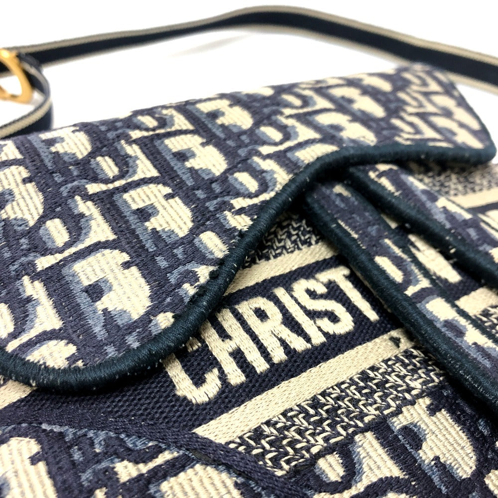 Dior Waist bag S5632CRIW Jacquard Navy saddle Women Used Authentic