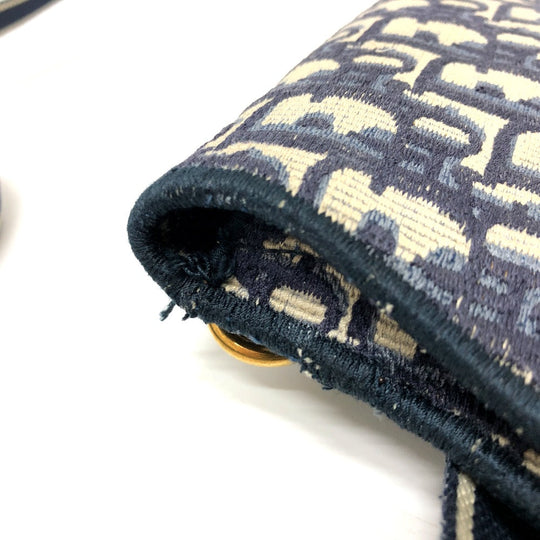 Dior Waist bag S5632CRIW Jacquard Navy saddle Women Used Authentic