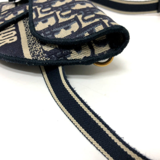 Dior Waist bag S5632CRIW Jacquard Navy saddle Women Used Authentic