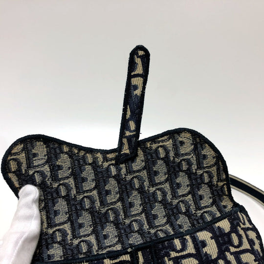 Dior Waist bag S5632CRIW Jacquard Navy saddle Women Used Authentic