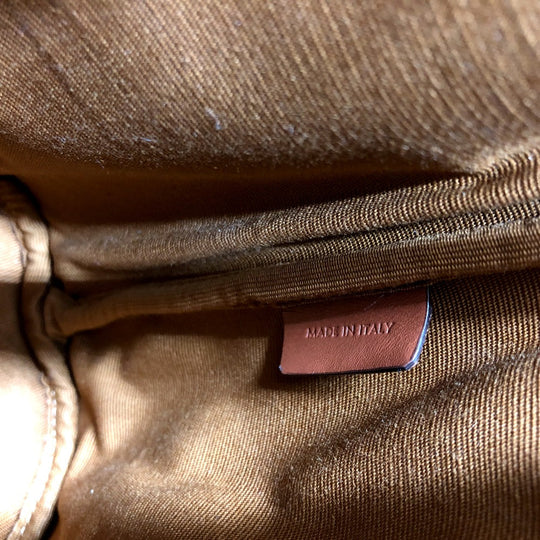 CELINE Backpack PVC / Leather White x brown Triomphe minifolco Women Used Authentic