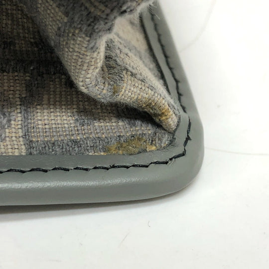 Dior Shoulder Bag Leather / canvas gray CD logo Montaigne Oblique Women Used Authentic