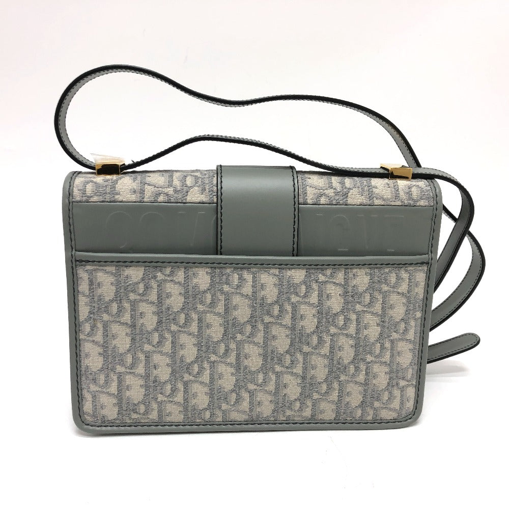 Dior Shoulder Bag Leather / canvas gray CD logo Montaigne Oblique Women Used Authentic