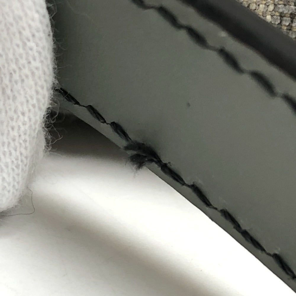 Dior Shoulder Bag Leather / canvas gray CD logo Montaigne Oblique Women Used Authentic