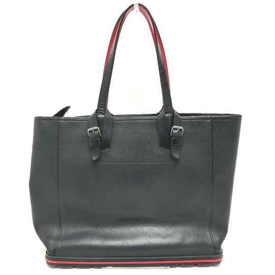 Christian Louboutin Tote Bag leather black logo mens Used Authentic