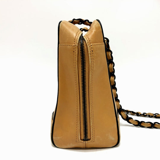 CHANEL Shoulder Bag Calf leather Brown COCO Mark Women Used Authentic